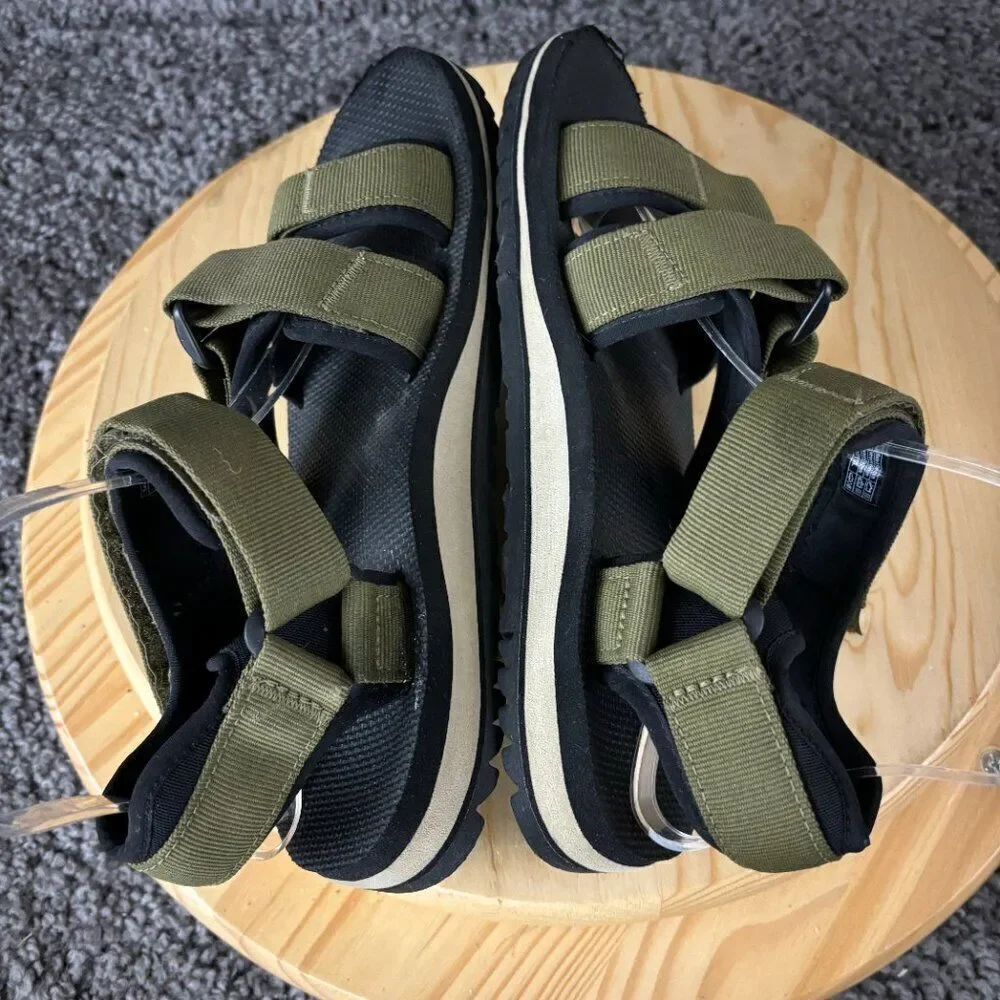 Teva Cross Strap Trail Sandal Mens 8 Olive Green Outdoor Hiking Vibram Sole Shoe